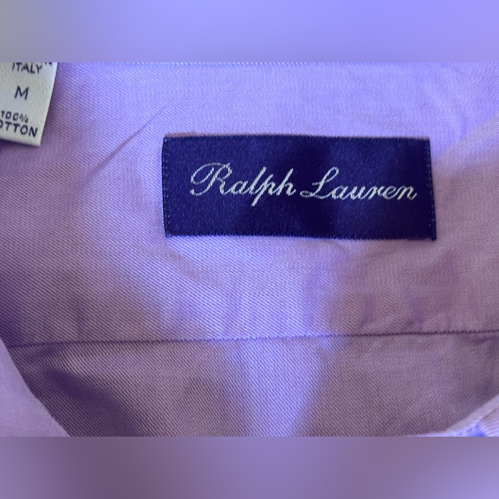 Ralph Lauren Purple Label Lavender 100% Cotton Button Down Men’s Shirt Size M - Picture 5 of 14